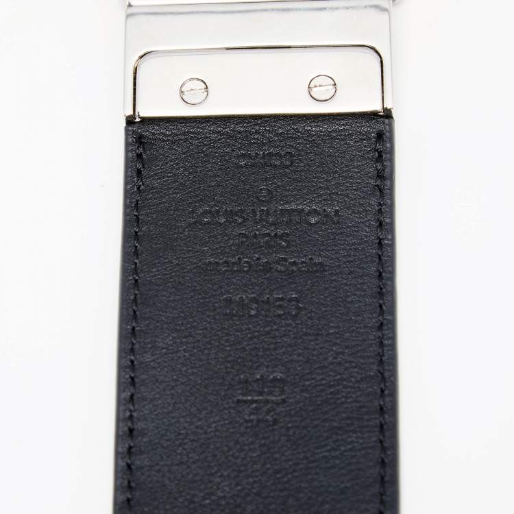 مملوكة مسبقًا Louis Vuitton Black Damier Graphite Canvas Reversible Belt 110CM