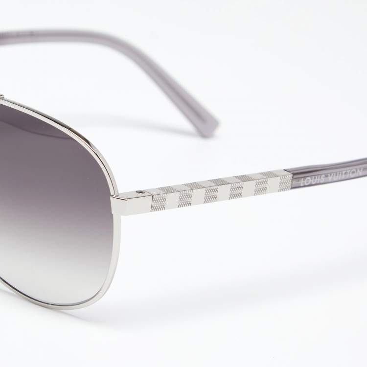 Pre Owned Louis Vuitton Silver/Grey Gradient Z0340U Attitude Pilote Aviator Sunglasses