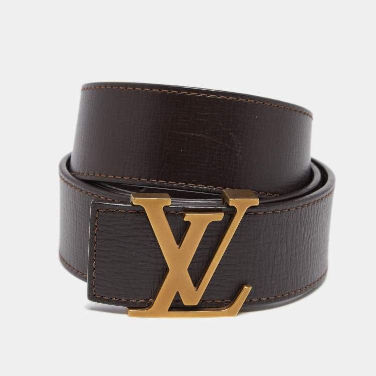 Louis Vuitton Dark Brown Leather LV Initiales Belt 90CM at 1stDibs