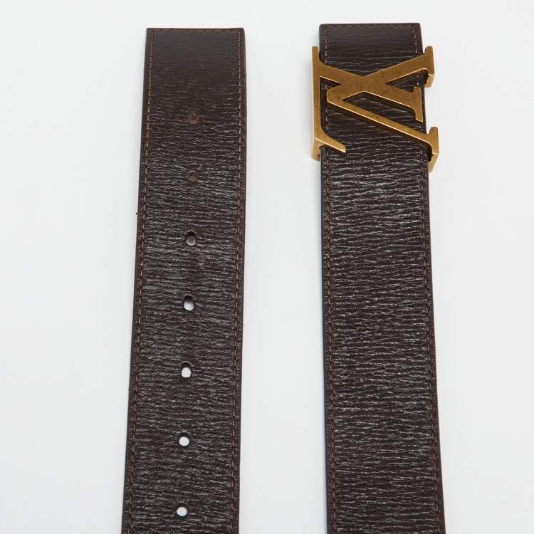 Initiales leather belt Louis Vuitton Brown size 80 cm in Leather - 34665915