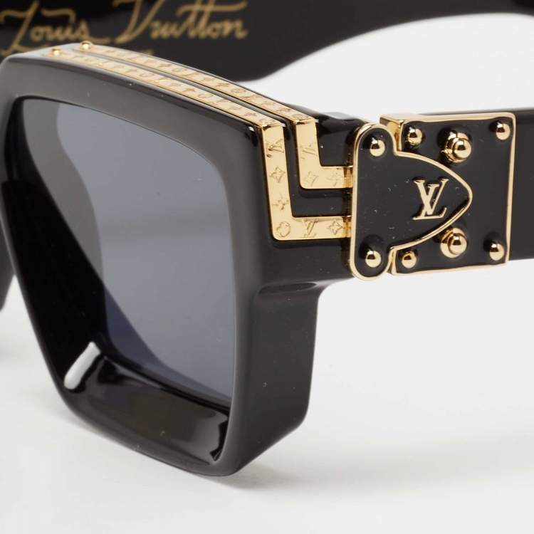 Pre Owned Louis Vuitton Black Z1165W 1.1 Millionaires Square Sunglasses