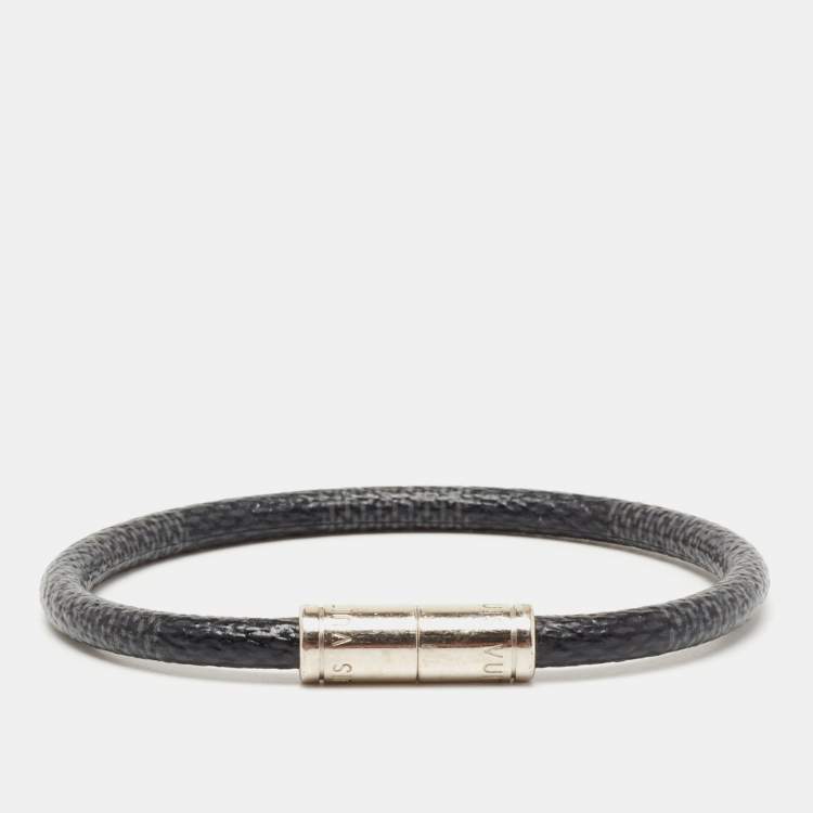 Louis Vuitton, Jewelry, Authentic Louis Vuitton Damier Graphite Bracelet  Keepit Black