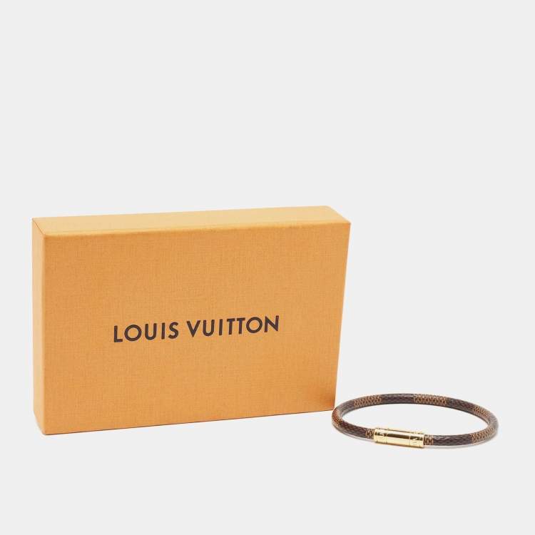 Pre Owned Louis Vuitton Brown Damier Canvas Keep It Bracelet