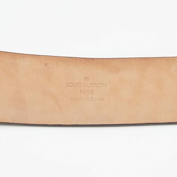 Pre Owned Louis Vuitton Dark Brown Leather Inventeur Belt 100CM