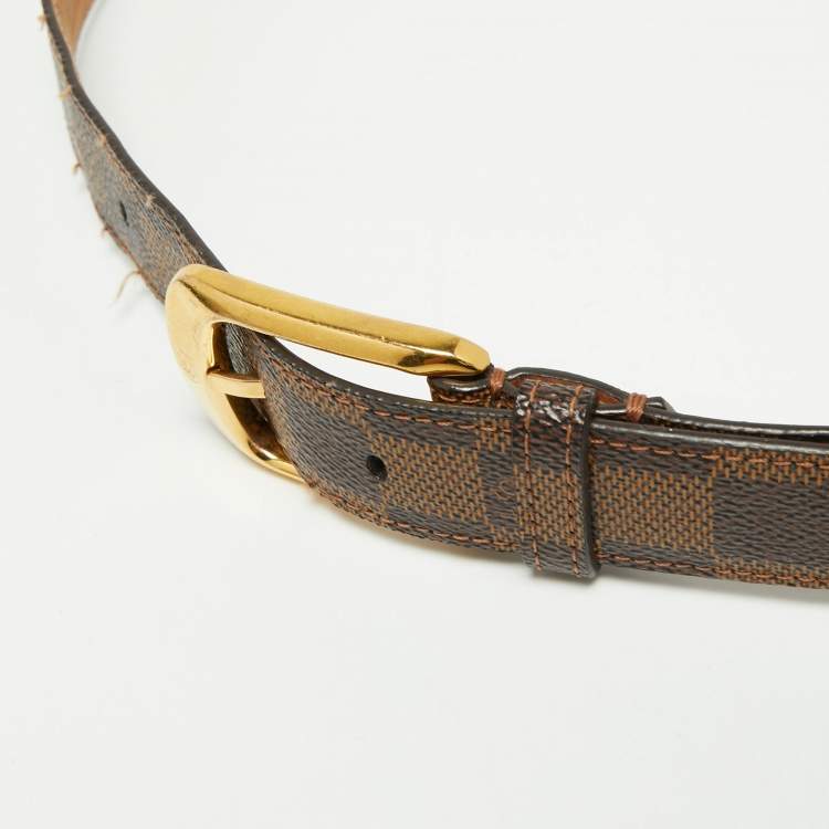 Louis Vuitton Damier ebene Belt with Gold Buckle