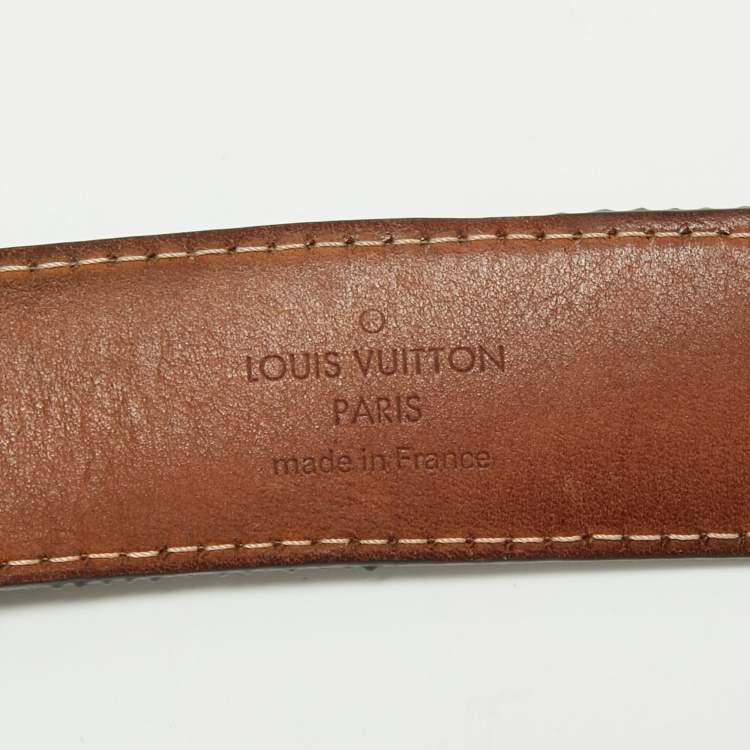 Pre Owned Louis Vuitton Damier Ebene Canvas Ellipse Belt 90CM