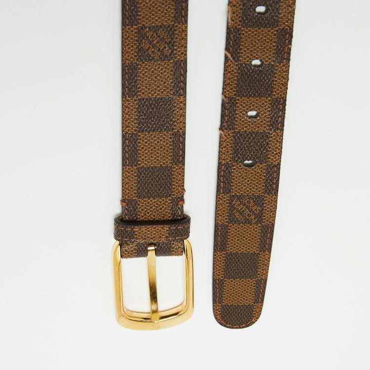 Pre Owned Louis Vuitton Damier Ebene Canvas Ellipse Belt 90CM