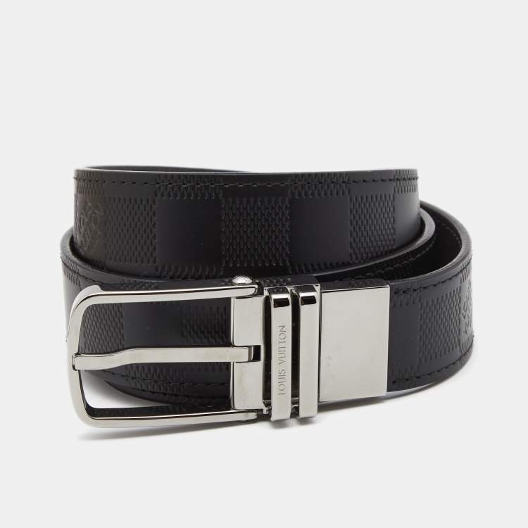 Louis Vuitton Black Damier Infini Leather Boston Reversible Belt