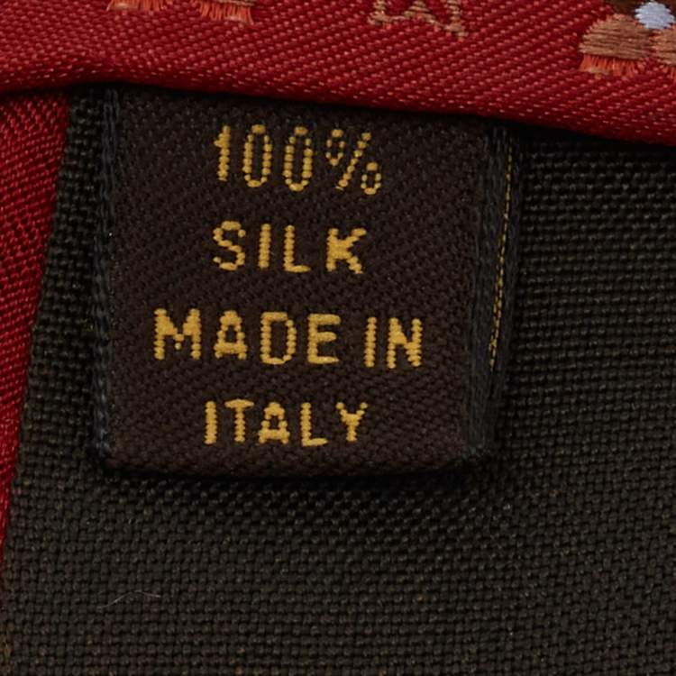Pre Owned Louis Vuitton Red Monogram Silk Tie