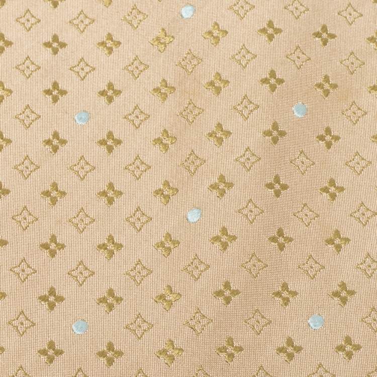 Pre Owned Louis Vuitton Beige Monogram Silk Tie 