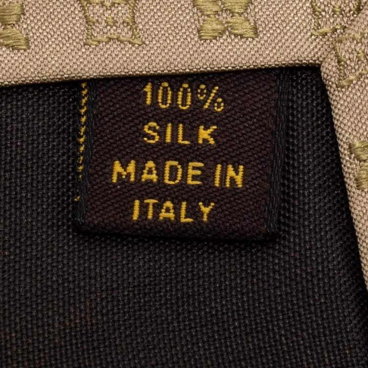 Pre Owned Louis Vuitton Beige Monogram Silk Tie 