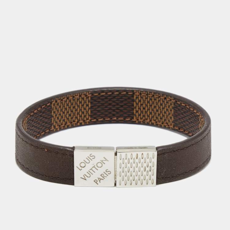 Pre Owned Louis Vuitton Damier Ebene Canvas Brown Pull It Bracelet
