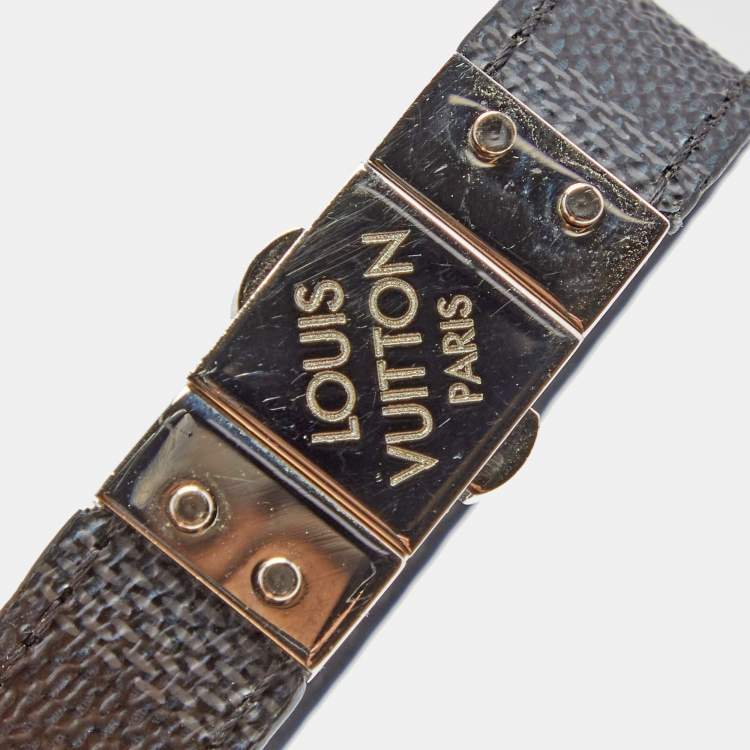 Pre Owned Louis Vuitton Pull It Damier Canvas Silver Tone Reversible Wrap Bracelet
