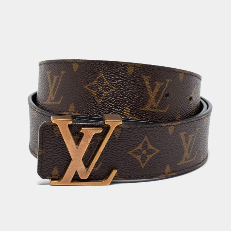 Authentic Mens' Louis Vuitton Belt with Gold Buckle