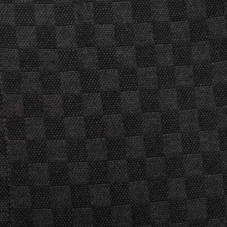 Pre Owned Louis Vuitton Black Damier LV Alpes Helsinki Wool Scarf