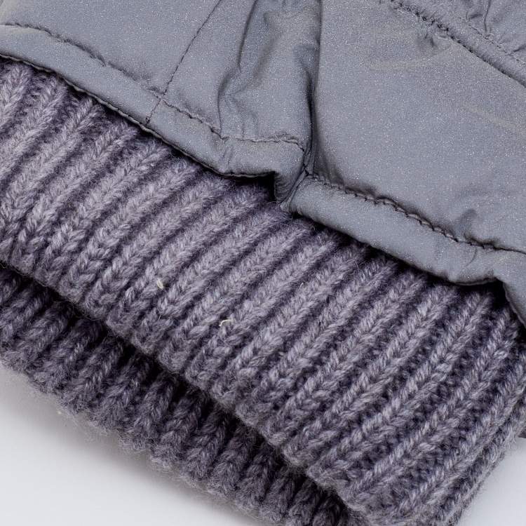 Pre Owned Louis Vuitton Grey Space Mission Shimmer Synthetic Gloves