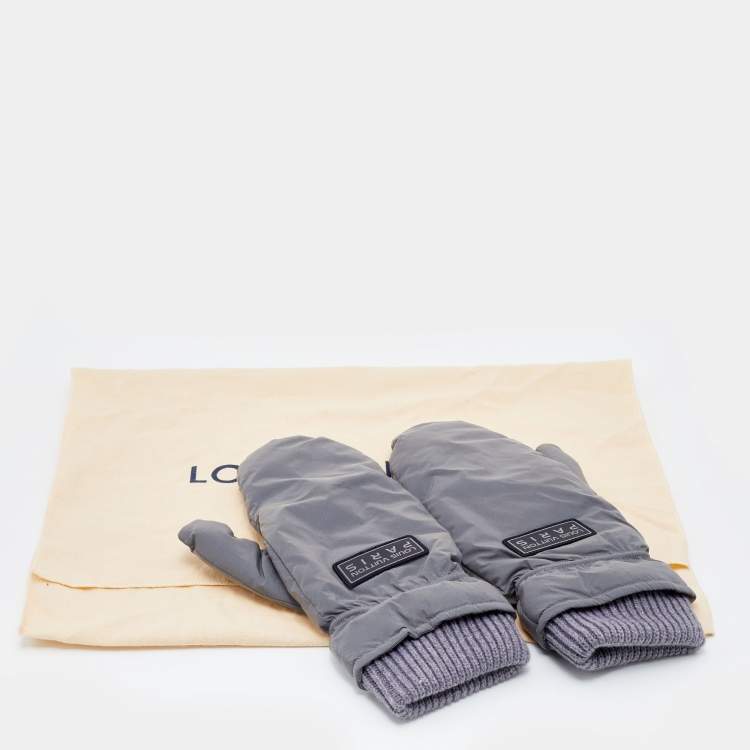 Pre Owned Louis Vuitton Grey Space Mission Shimmer Synthetic Gloves
