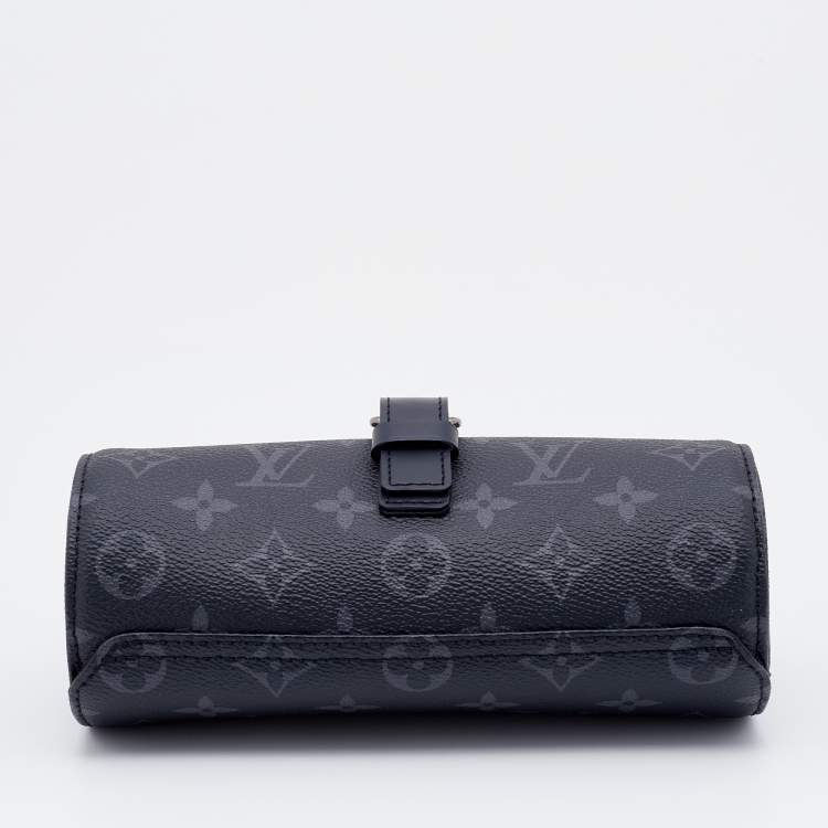 Pre Owned Louis Vuitton Monogram Eclipse Canvas 3 Watch case