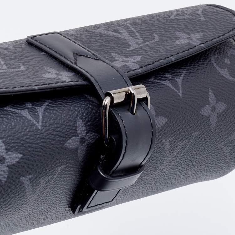 Pre Owned Louis Vuitton Monogram Eclipse Canvas 3 Watch case