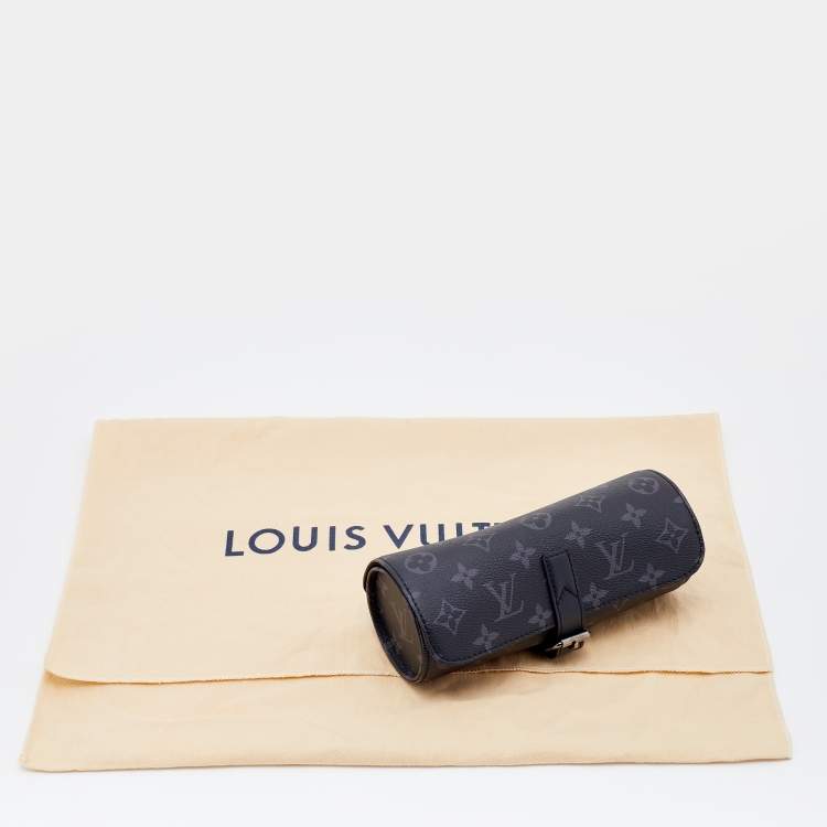 Pre Owned Louis Vuitton Monogram Eclipse Canvas 3 Watch case