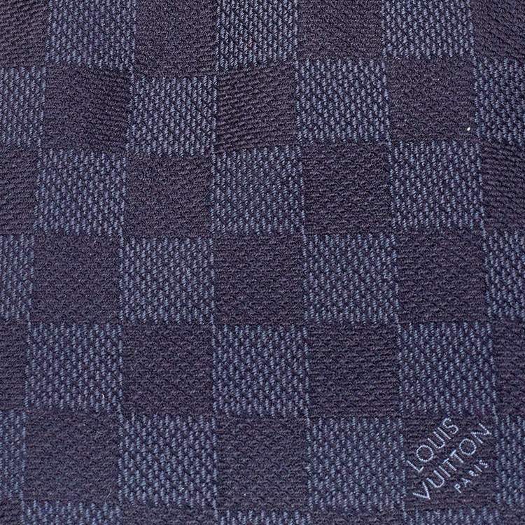 Pre Owned Louis Vuitton Black Damier Ebene Pattern Silk Tie