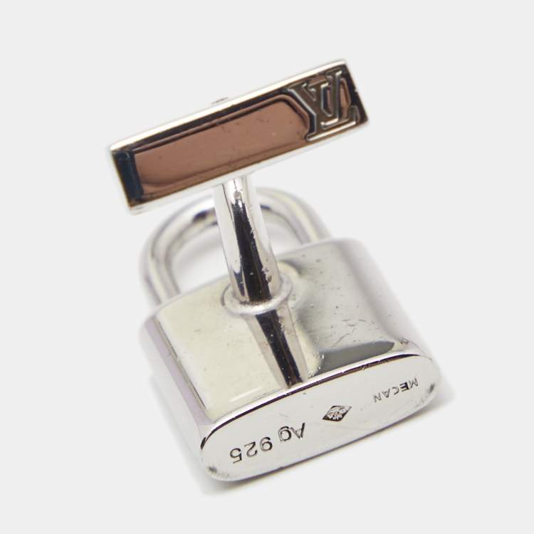 Pre Owned Louis Vuitton Lock Key Sterling Silver Cufflinks