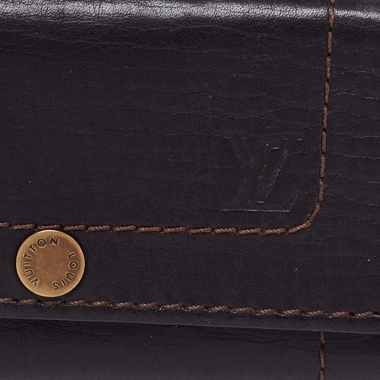 Pre Owned Louis Vuitton Brown Utah Leather Key Holder