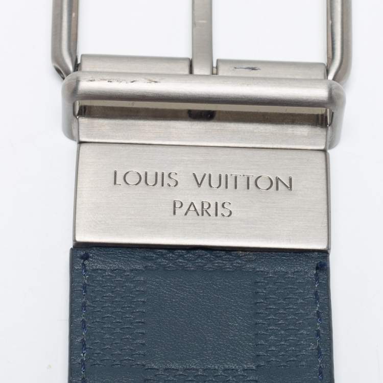 Pre Owned Louis Vuitton Orion/Neptune Damier Infini Leather Reversible Cut to Size Buckle Belt