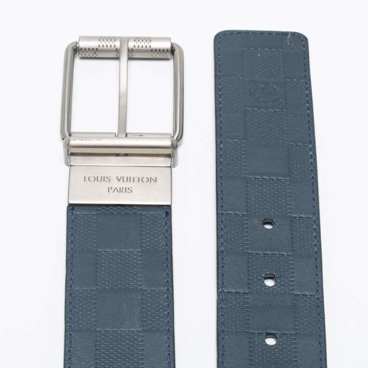 Pre Owned Louis Vuitton Orion/Neptune Damier Infini Leather Reversible Cut to Size Buckle Belt