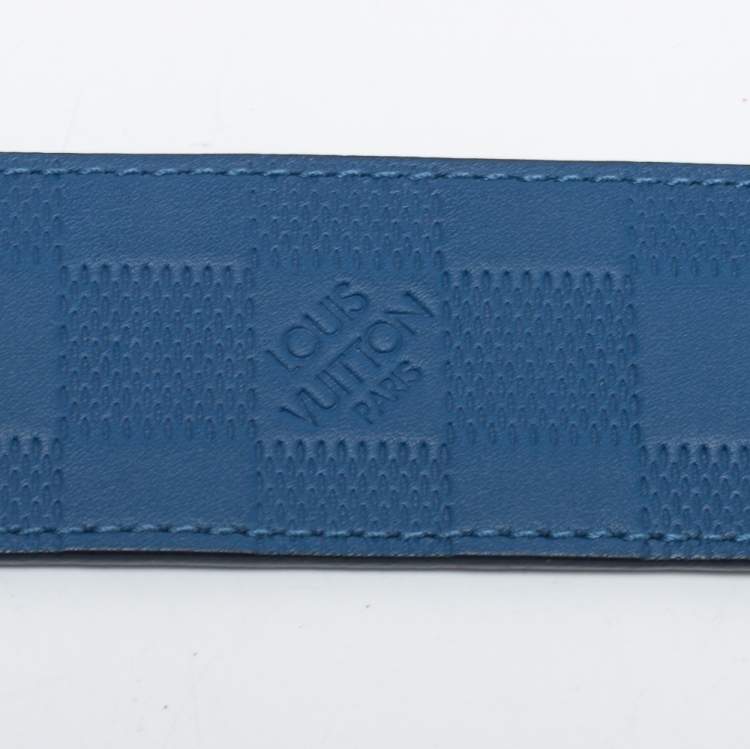 Pre Owned Louis Vuitton Orion/Neptune Damier Infini Leather Reversible Cut to Size Buckle Belt