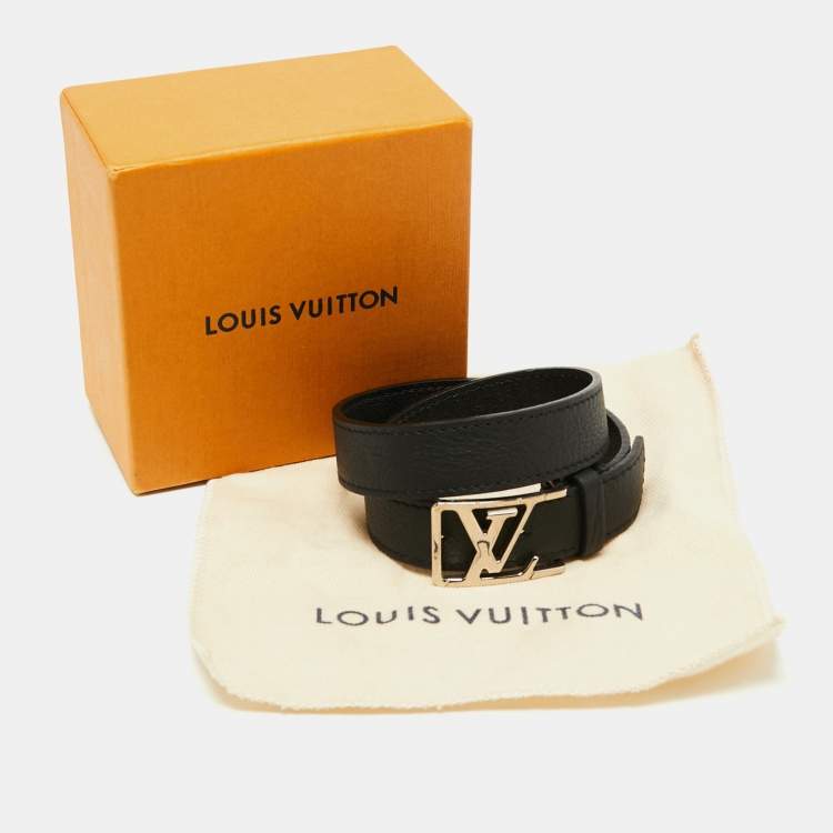 Pre Owned Louis Vuitton Black Leather City Wrap Bracelet 