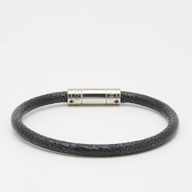 Pre Owned Louis Vuitton Keep It Black Damier Canvas Bracelet