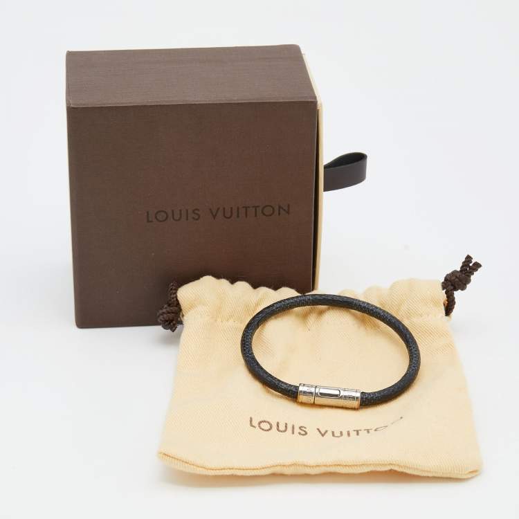 Pre Owned Louis Vuitton Keep It Black Damier Canvas Bracelet