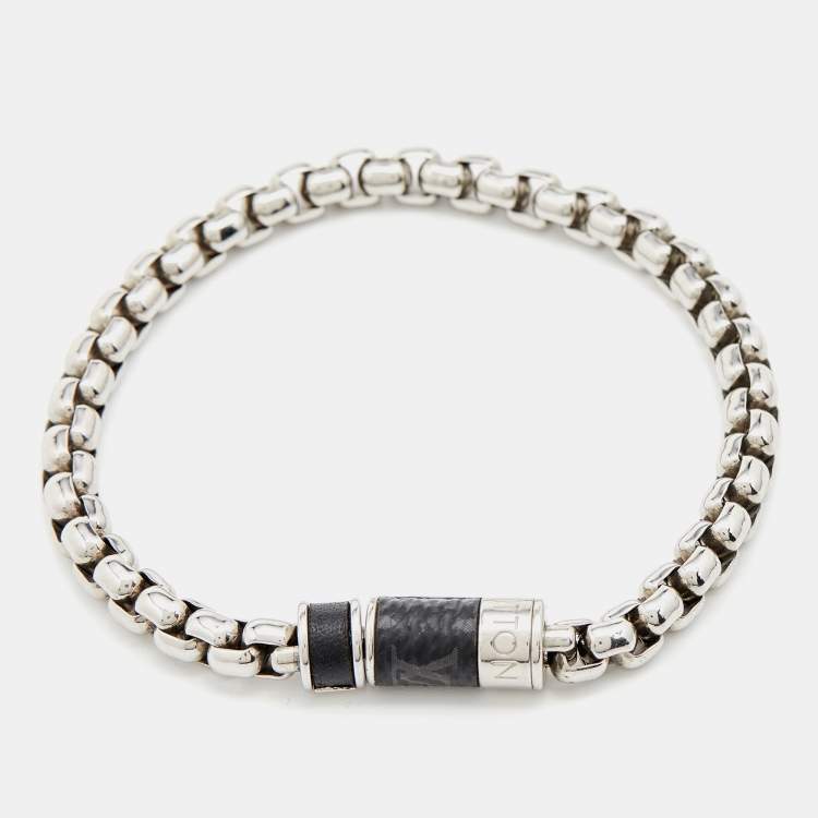Louis Vuitton - Monogram Chain Necklace - Metal - Silver Black - Men - Luxury