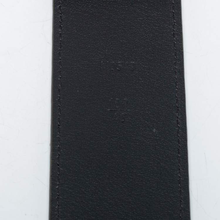 Pre Owned Louis Vuitton Olive Green Petite Damier Suede LV Initiales Belt 100CM