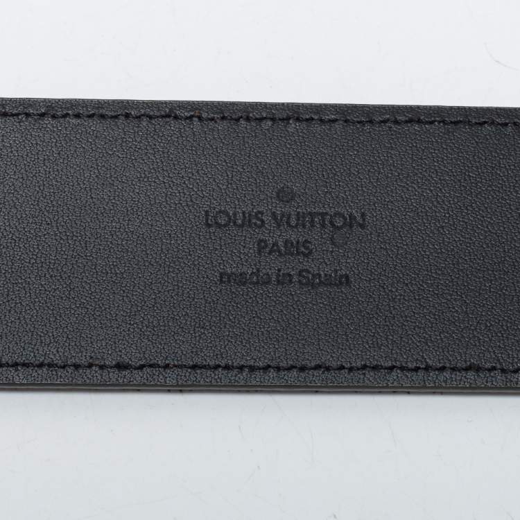Pre Owned Louis Vuitton Olive Green Petite Damier Suede LV Initiales Belt 100CM