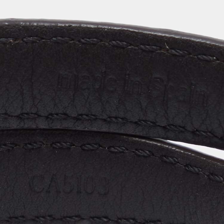 Pre Owned Louis Vuitton Brown Damier Ebene Sign It Double Wrap Bracelet 19