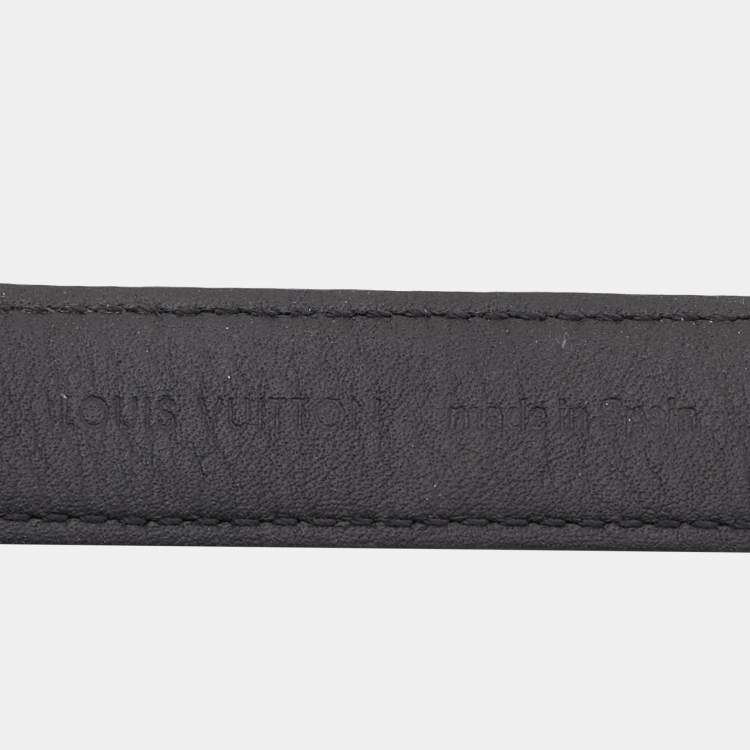 Pre Owned Louis Vuitton LV Slim Canvas Silver Tone Bracelet