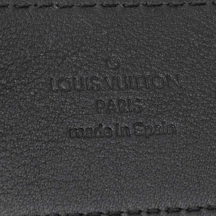 مملوكة مسبقًا Louis Vuitton Eclipse/Grey Monogram Canvas Initiales Buckle Belt 100CM