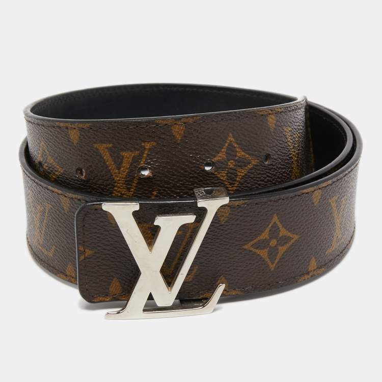 Louis Vuitton Black Monogram Canvas LV Initiales Reversible Belt