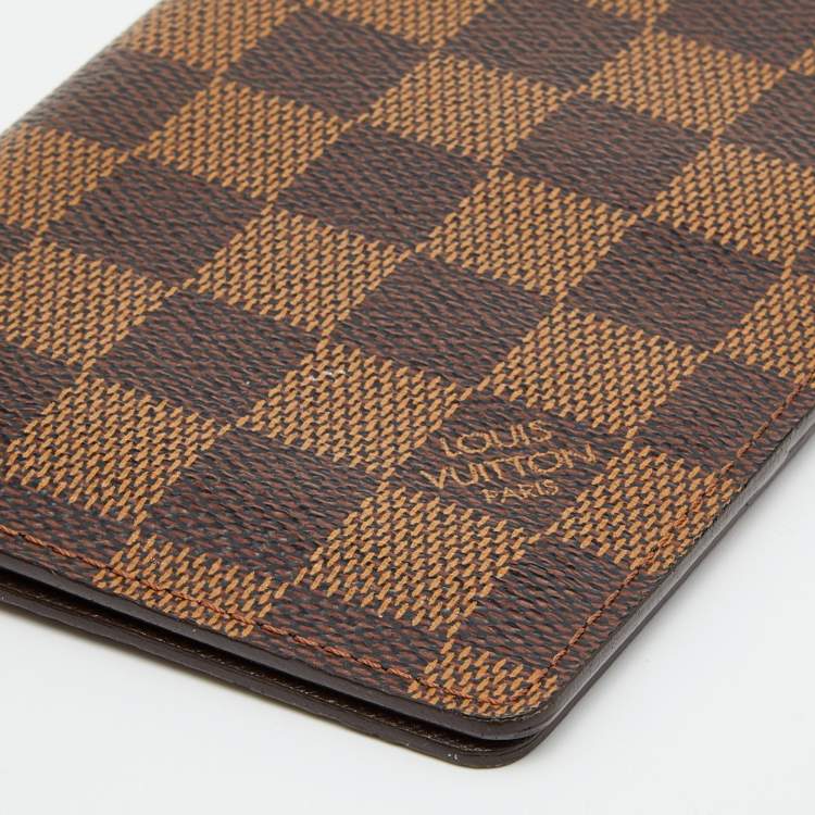 Pre Owned Louis Vuitton Damier Ebene Canvas Passport Cover