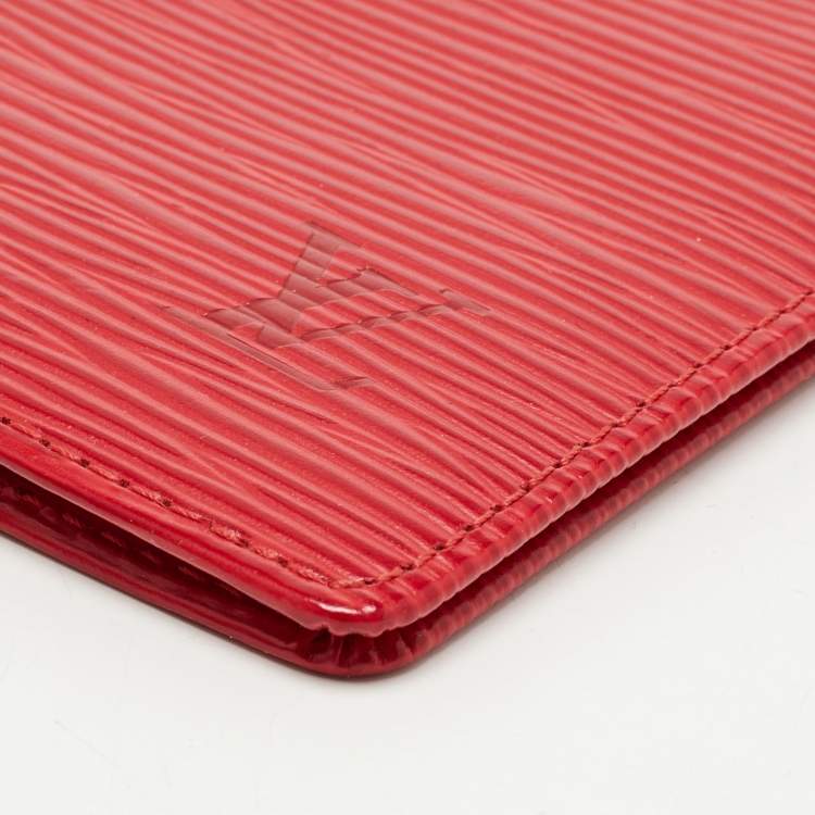 Pre Owned Louis Vuitton Red Epi Leather Checkbook Wallet