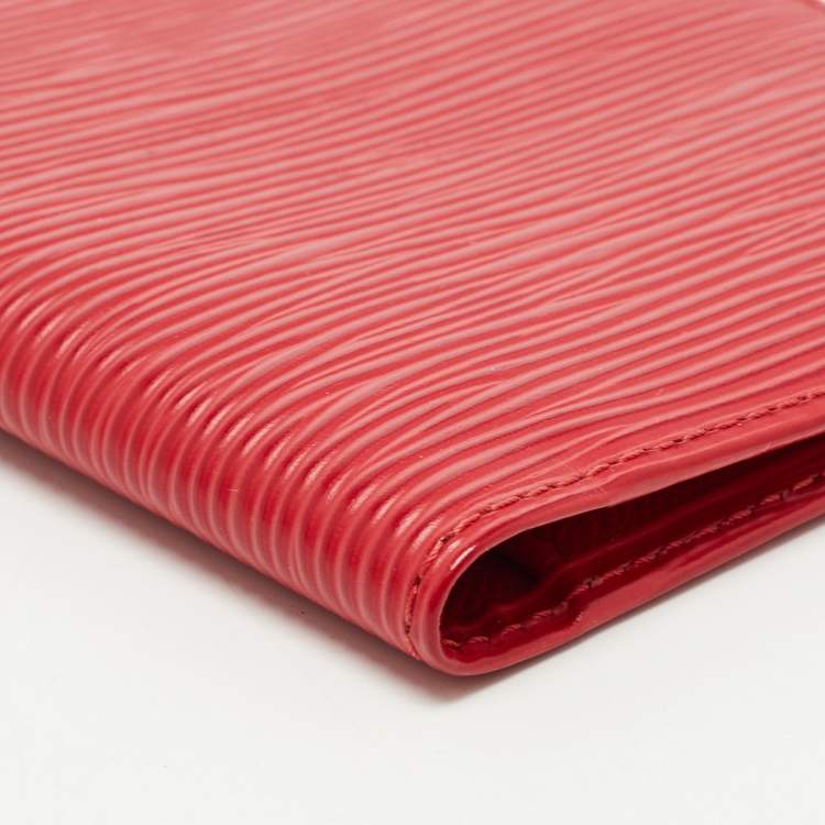 Pre Owned Louis Vuitton Red Epi Leather Checkbook Wallet