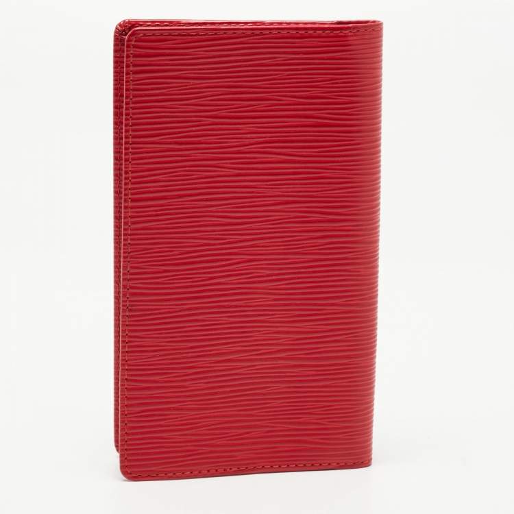 Pre Owned Louis Vuitton Red Epi Leather Checkbook Wallet