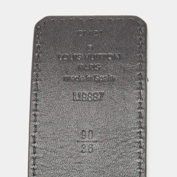 Pre Owned Louis Vuitton Black/Brown Leather Reversible Initiales Belt 90CM