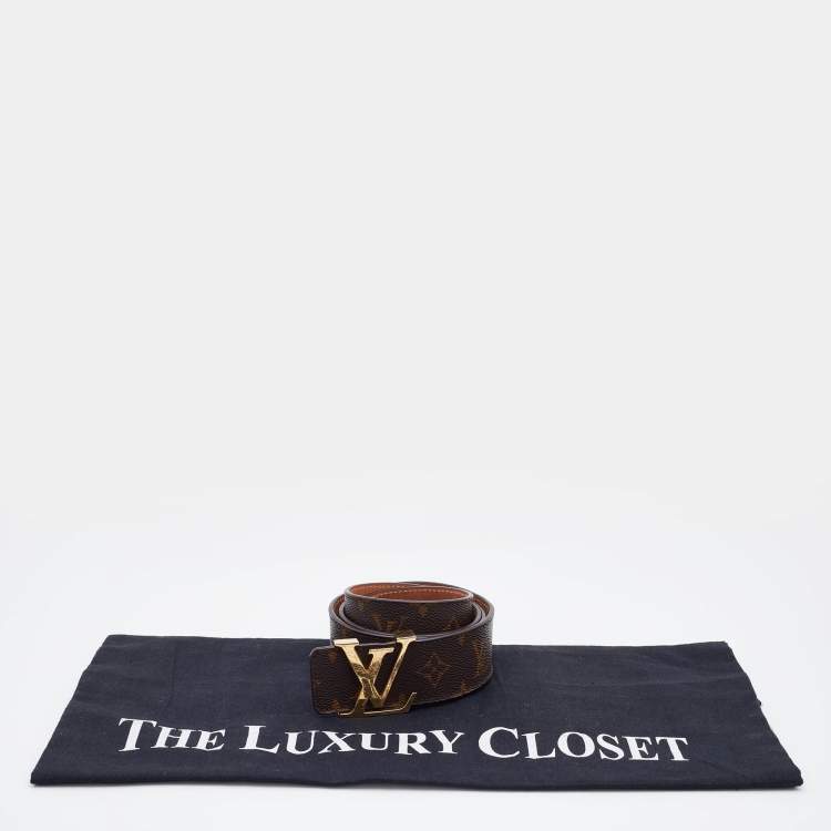 Pre Owned Louis Vuitton Monogram Canvas LV Initiales Belt 100CM