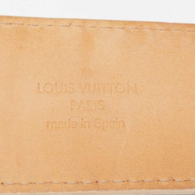 Pre Owned Louis Vuitton Damier Azur Canvas LV Initiales Belt 90cm