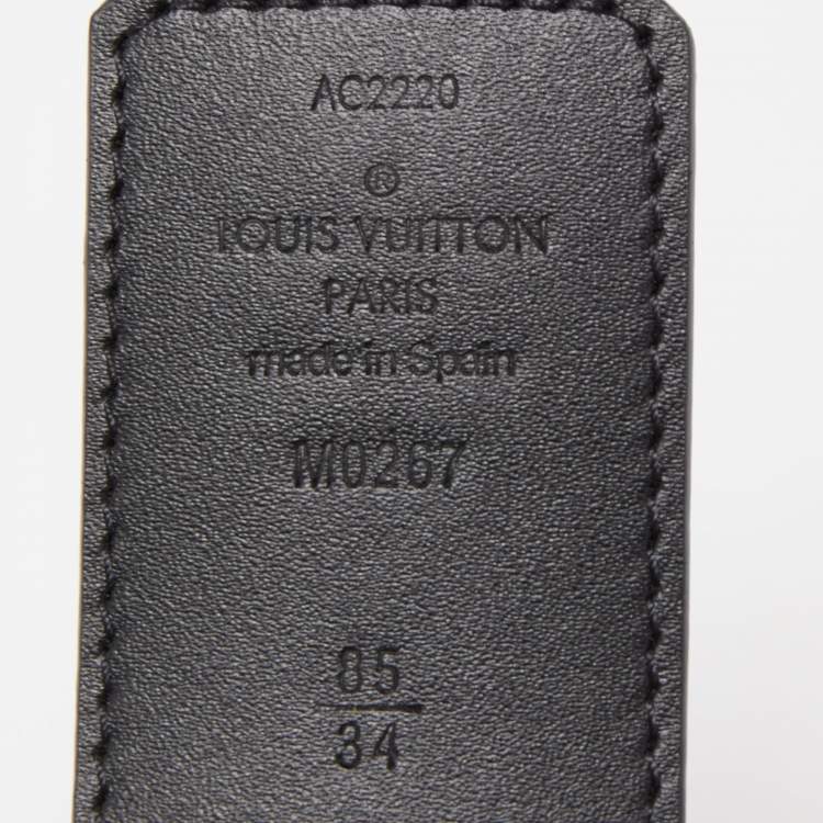 Pre Owned Louis Vuitton Monogram Eclipse Canvas Reversible Belt Strap 85CM