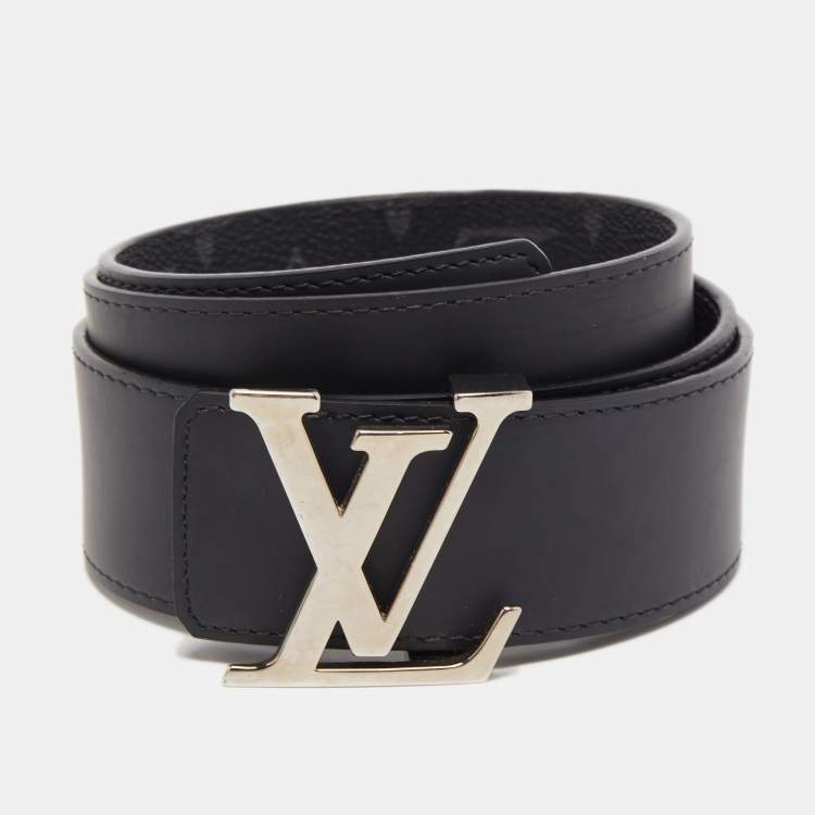 Louis Vuitton Monogram Eclipse LV Initiales Reversible Belt 85CM