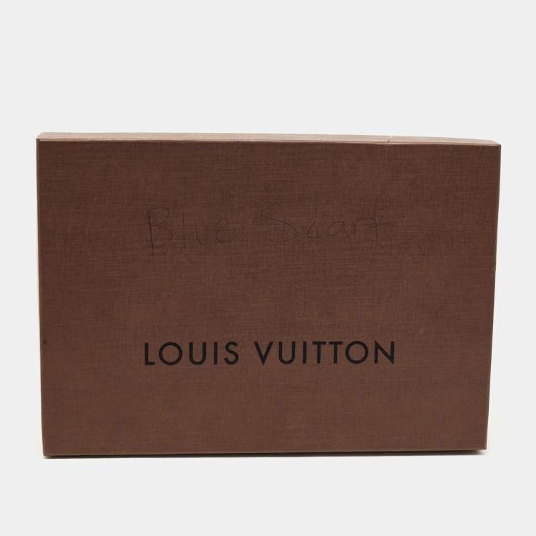 Pre Owned Louis Vuitton Navy Blue Wool and Cashmere Monogram Gradient Scarf